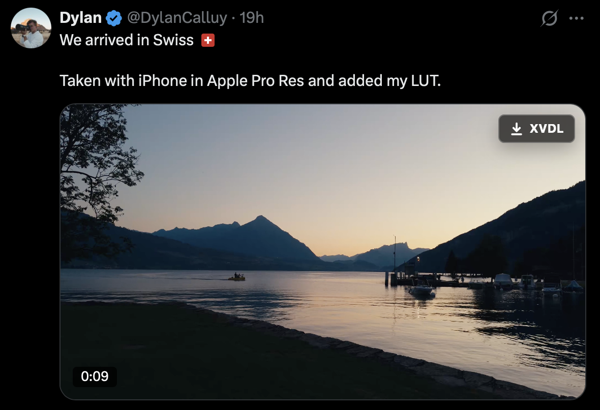 XVDL download control in an X video post